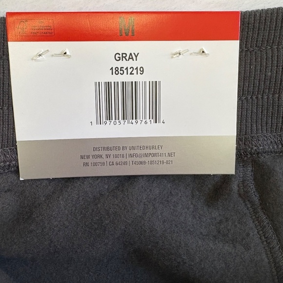 Hurley Men’s Fleece Joggers/Pants, Dark Gray, Medium NWT - Picture 4 of 15